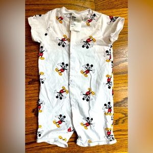 H&M Disney Mickey Mouse romper short sleeve and shorts size 6-9 months